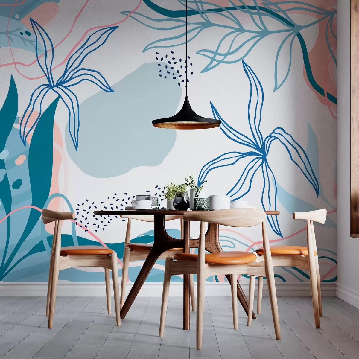 murais de parede Motivo botânico abstrato w03272