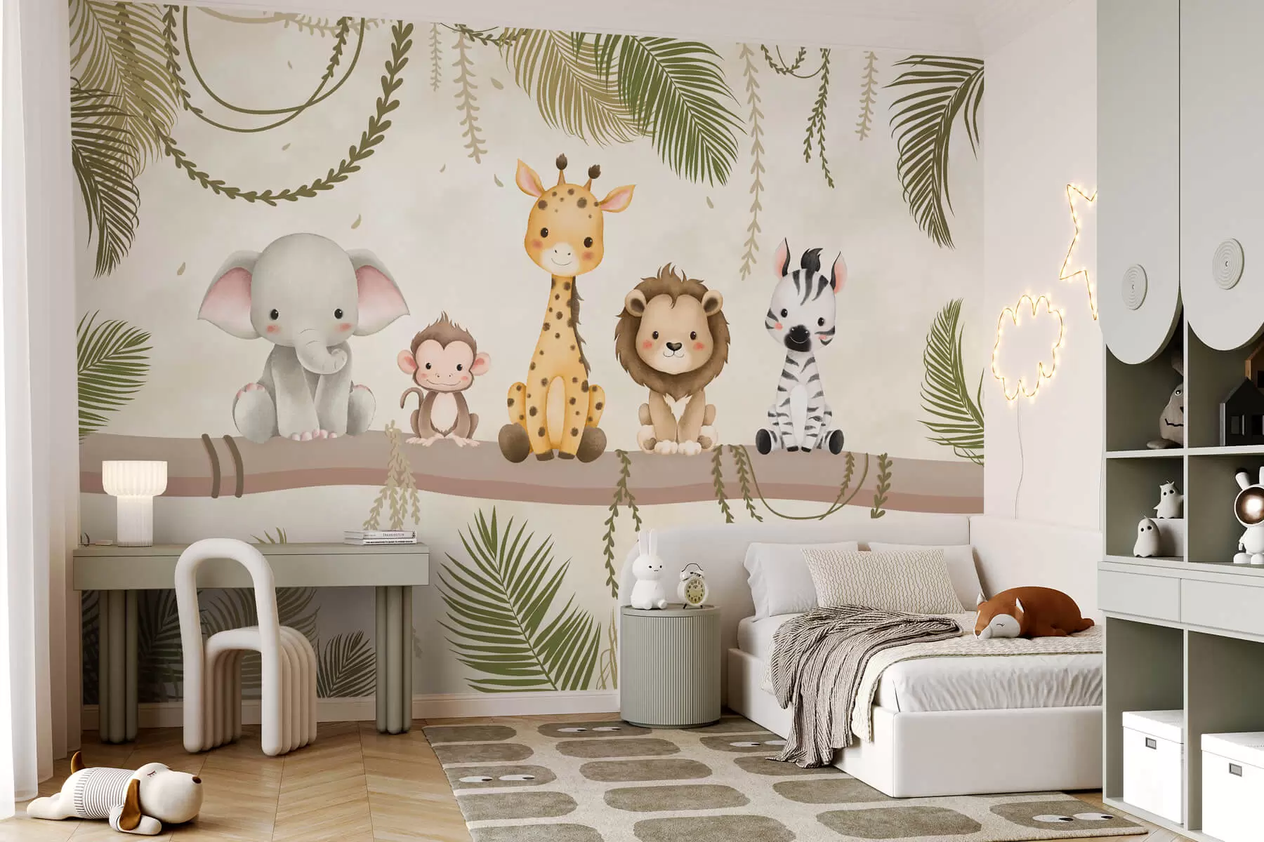murais de parede Animais tropicais fofos w03166