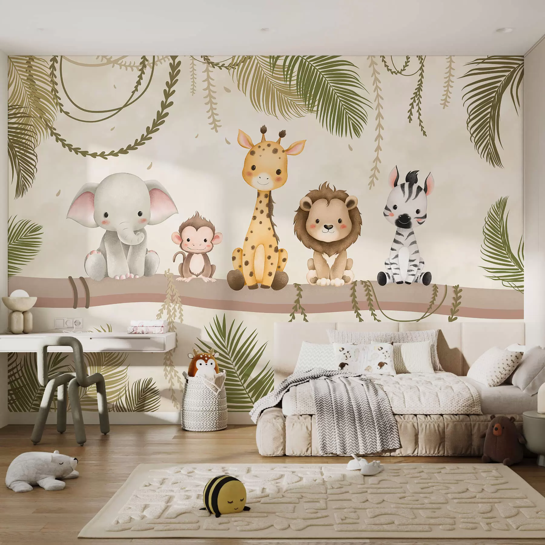 murais de parede Animais tropicais fofos w03166