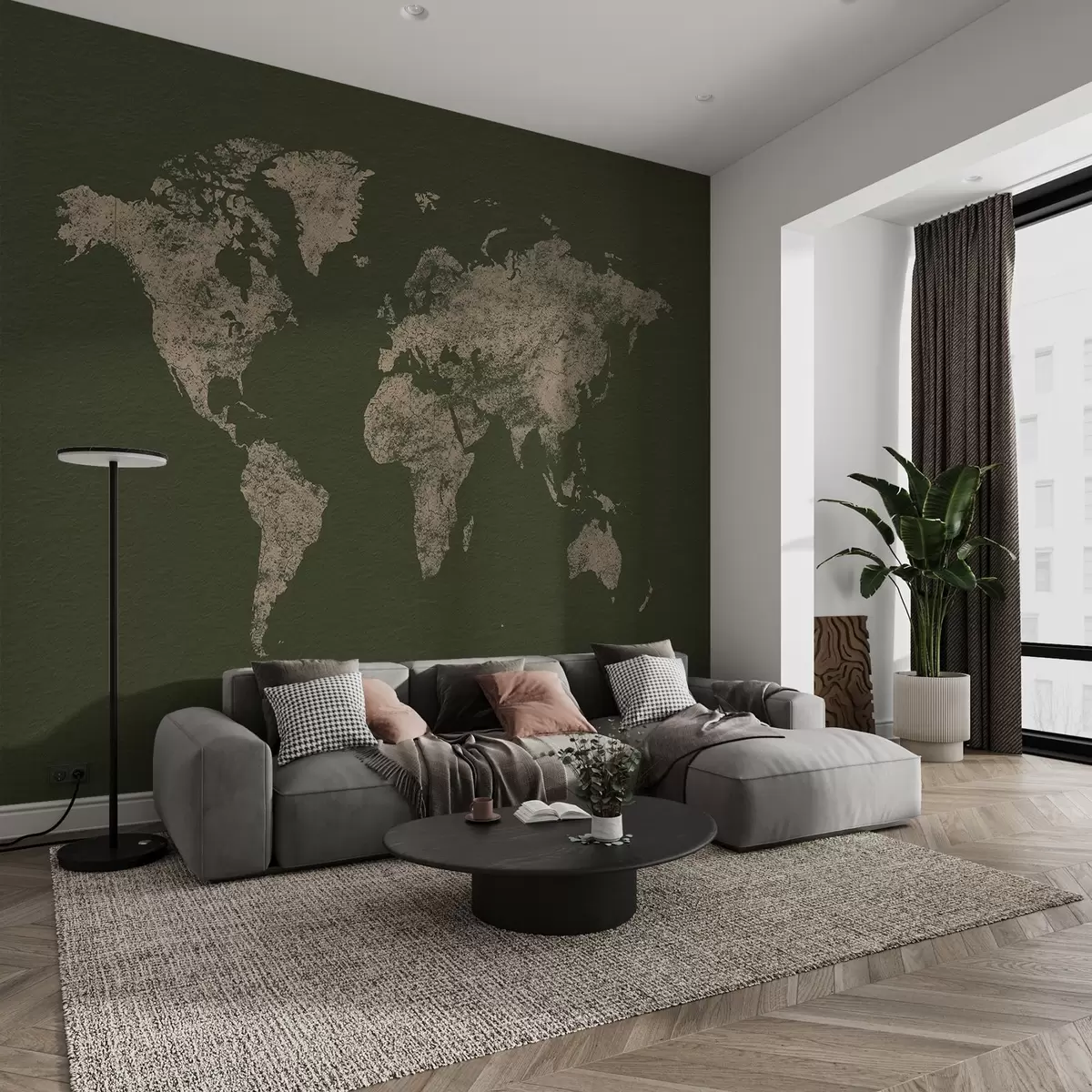 murais de parede Mapa de textura do mundo w03312v4