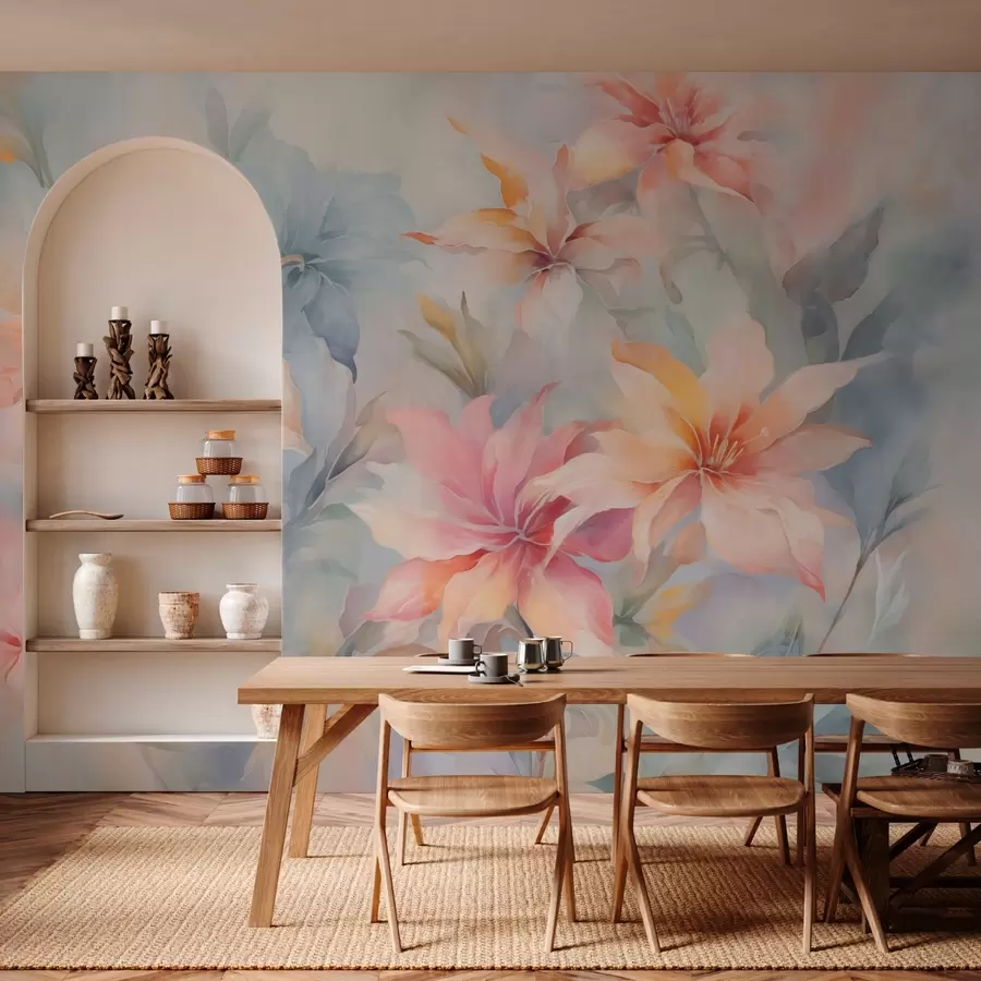 murais de parede Flores abstratas brilhantes w03362