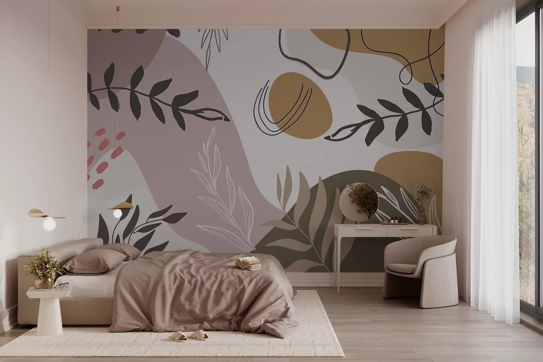 murais de parede Motivos abstratos de plantas w03262