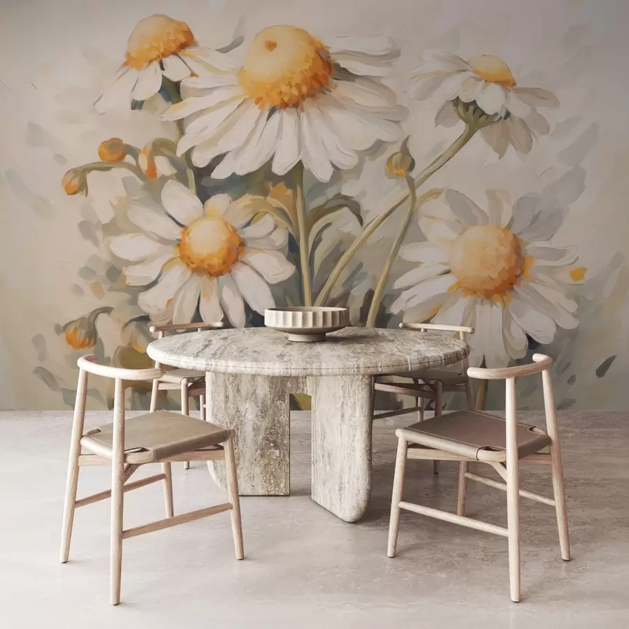 murais de parede Pintura de imitação de margaridas w03412