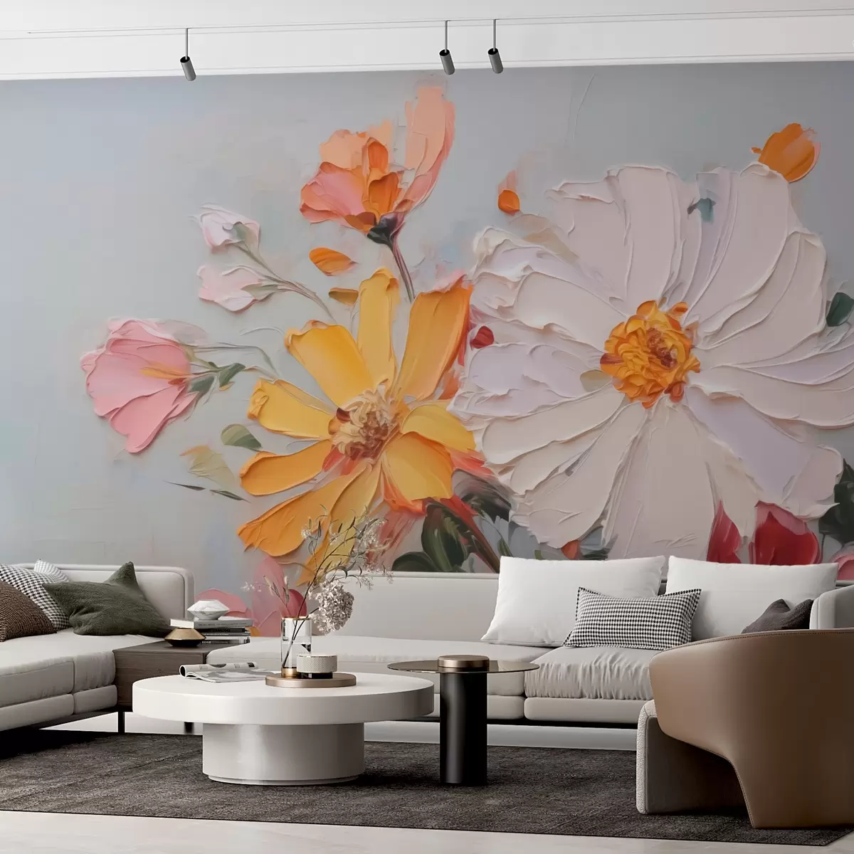 murais de parede Pintura de imitação de flores w03417