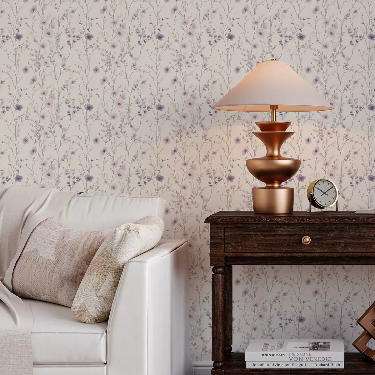 Papel de parede Flores silvestres pequenas com hastes finas a00003v1