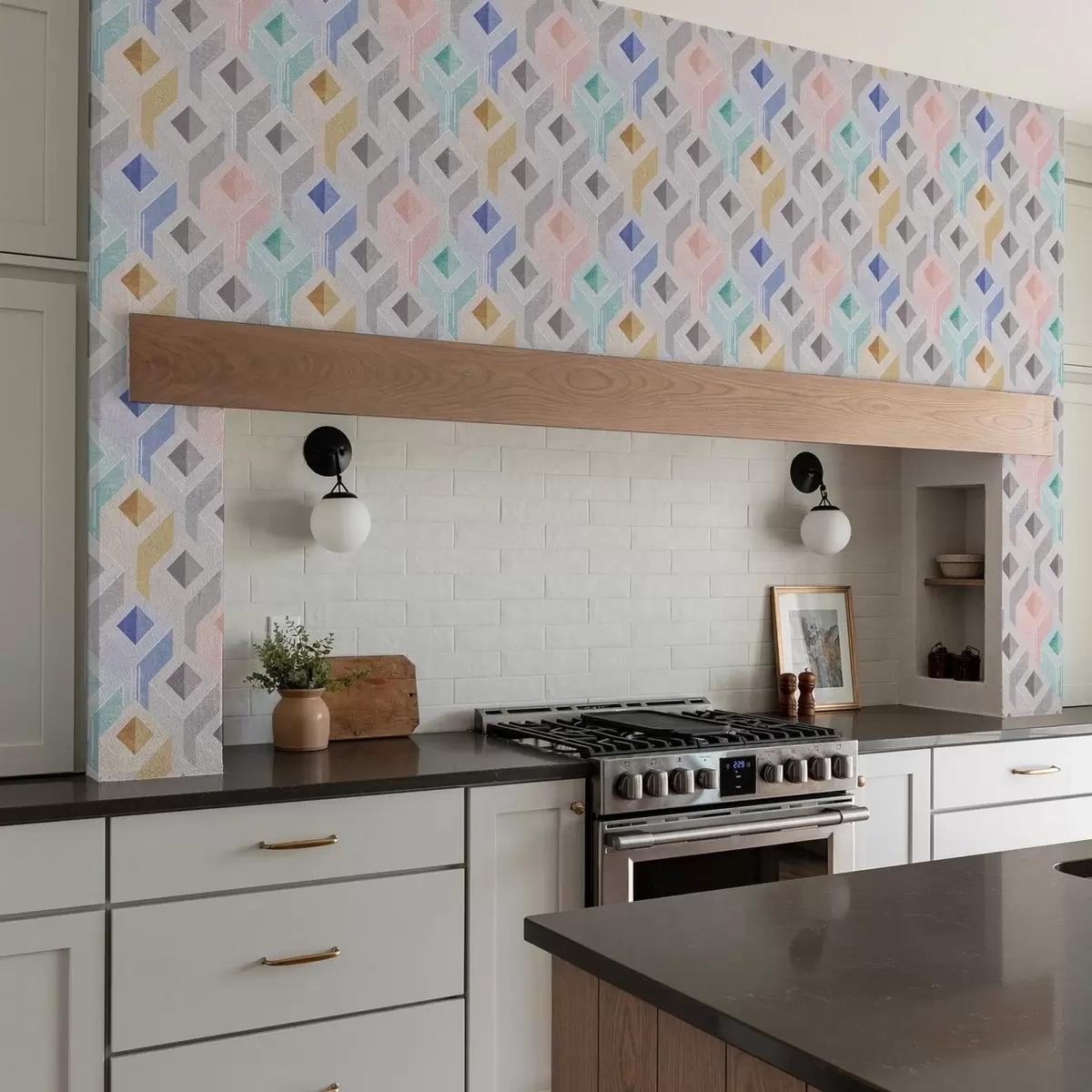 Papel de parede Paralelepípedos multicoloridos a00008