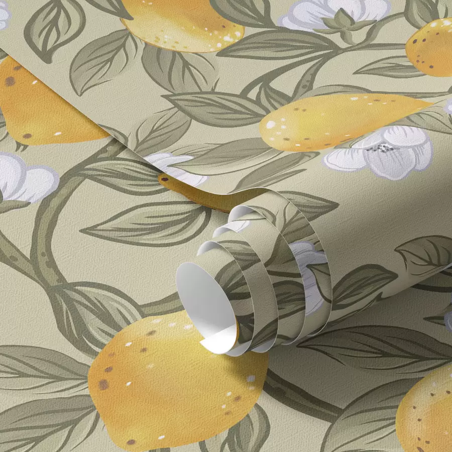 murais de parede Flores e limões amarelos a00023