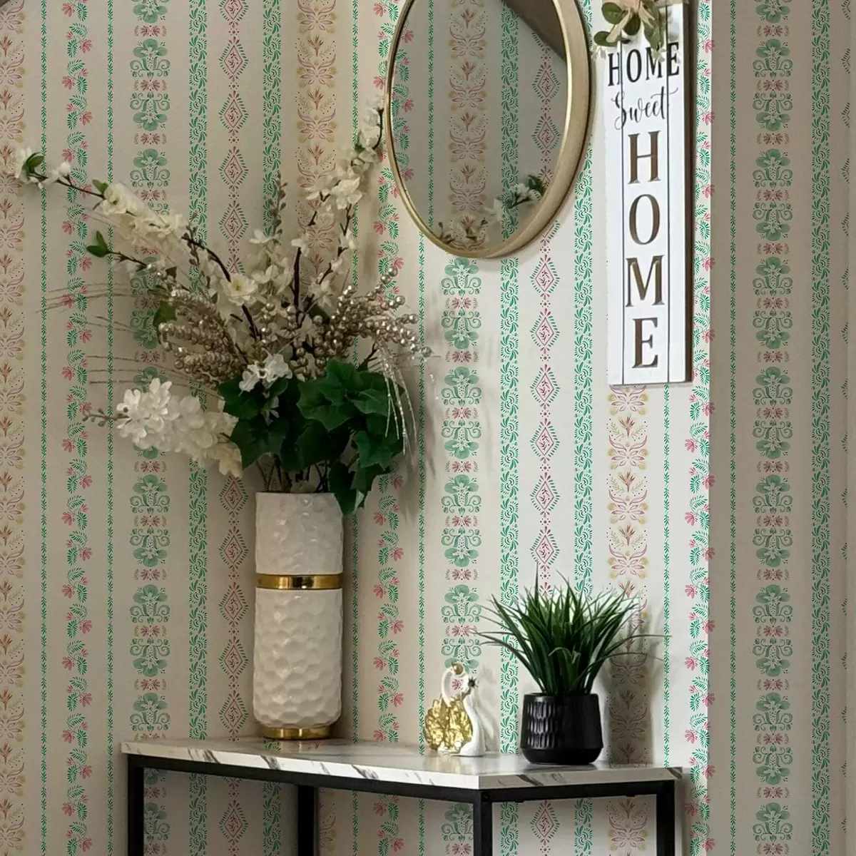 Papel de parede Ornamento geométrico delicado em estilo aquarela a00034