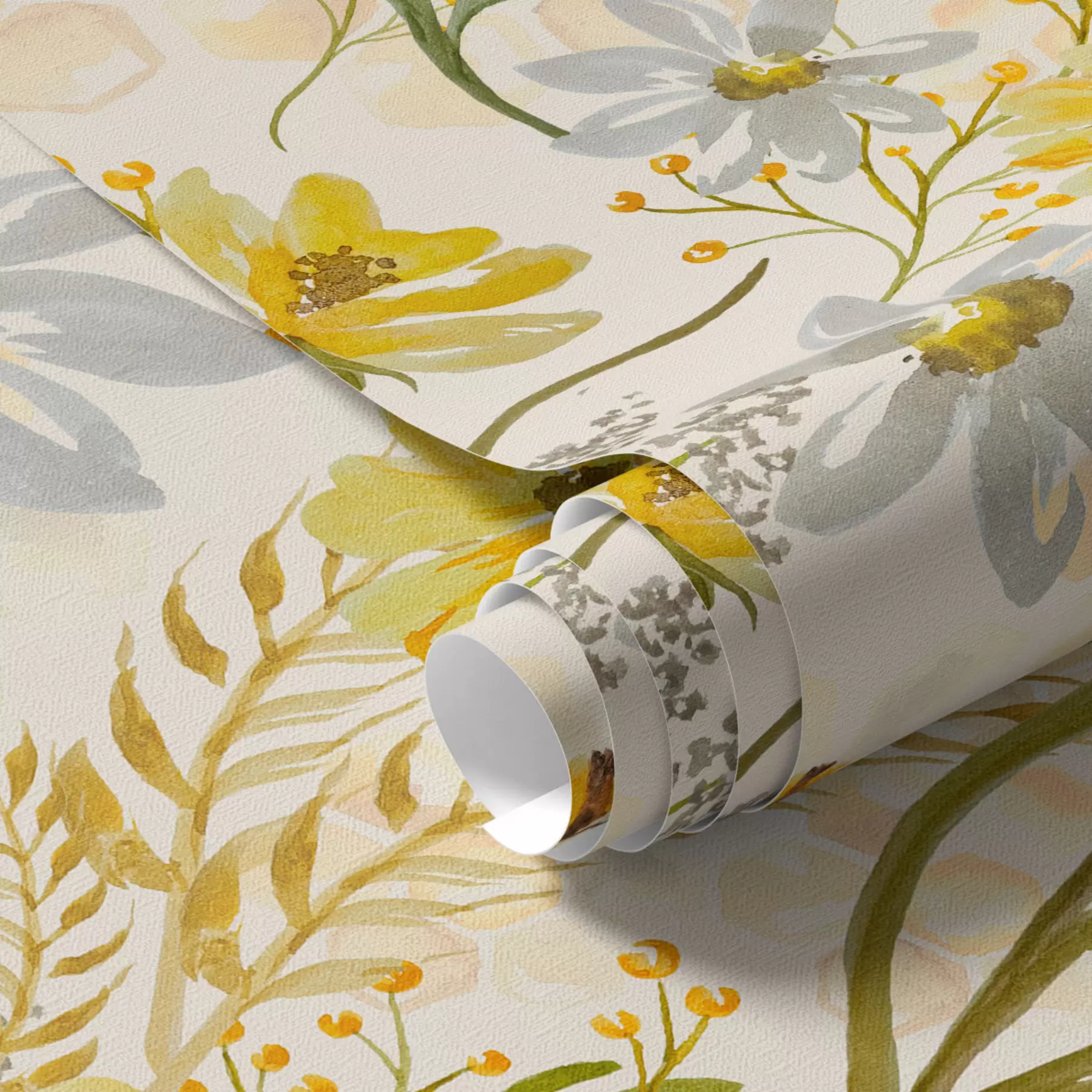 murais de parede Composição floral brilhante na cor amarela a00045