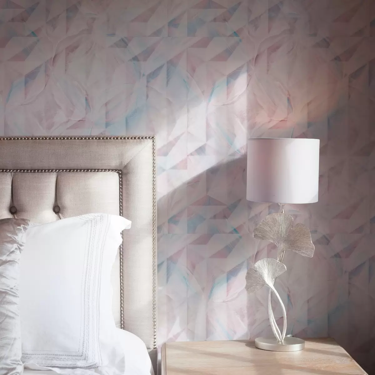 Papel de parede Padrões geométricos abstratos em rosa e azul a00050