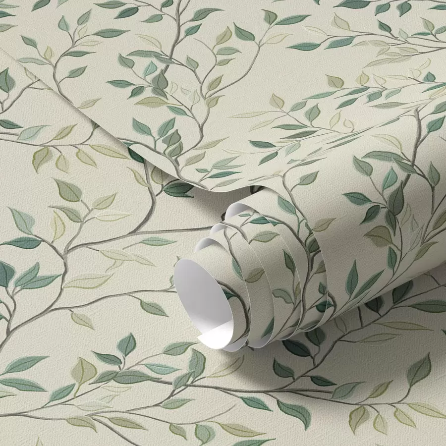 murais de parede Galhos torcidos suavemente com folhas a00071