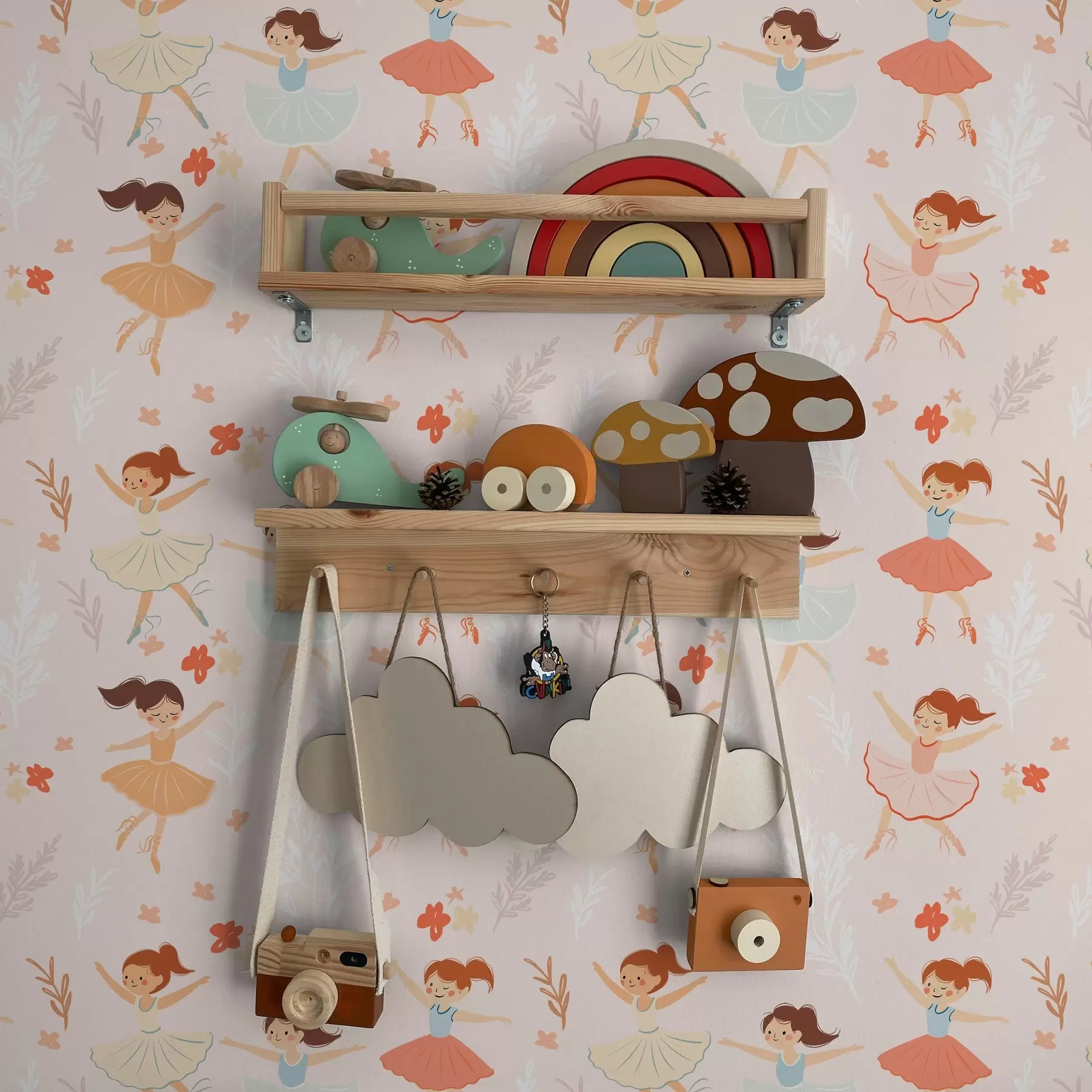 murais de parede Garotas bailarinas com flores a00078