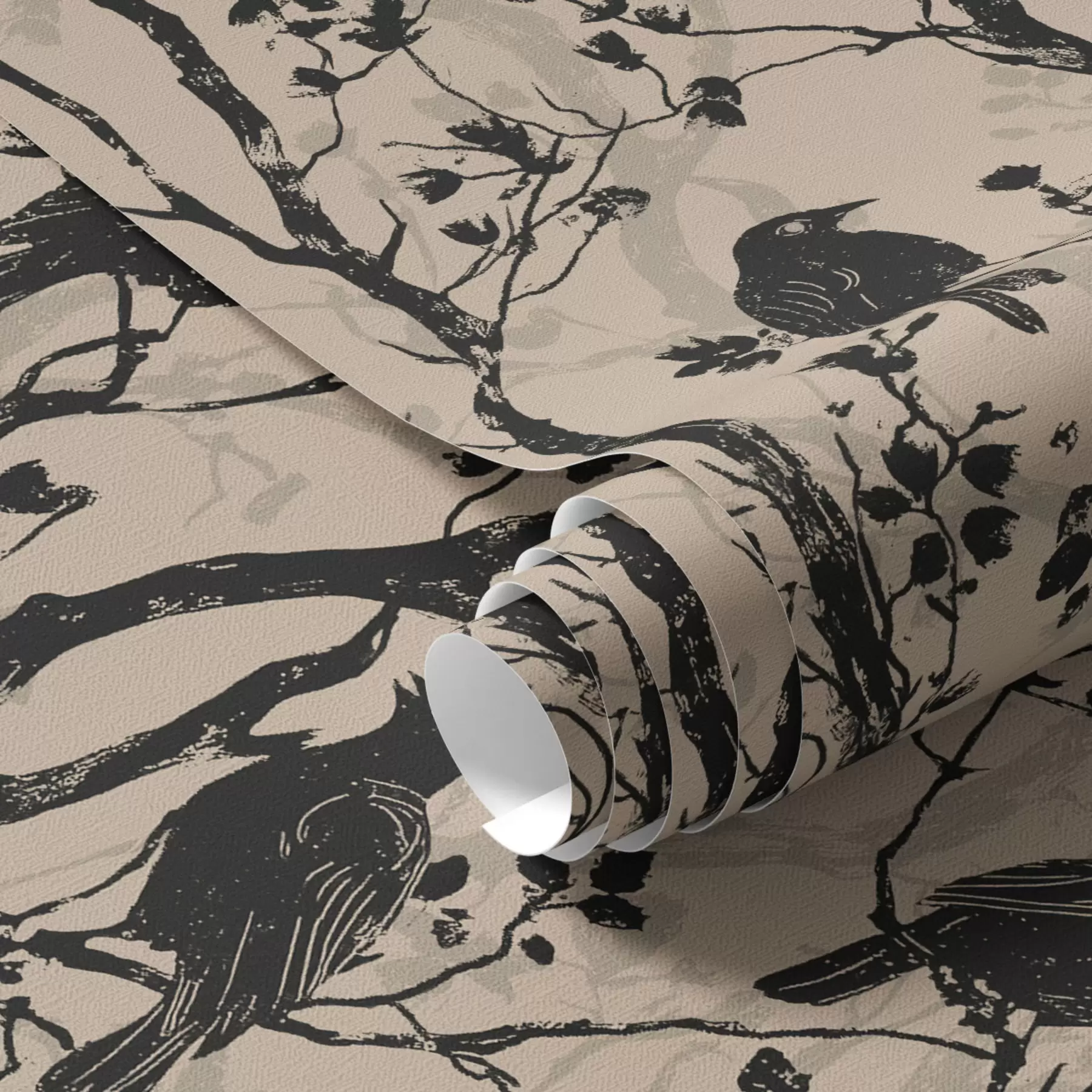 murais de parede Corvos em galhos a00082