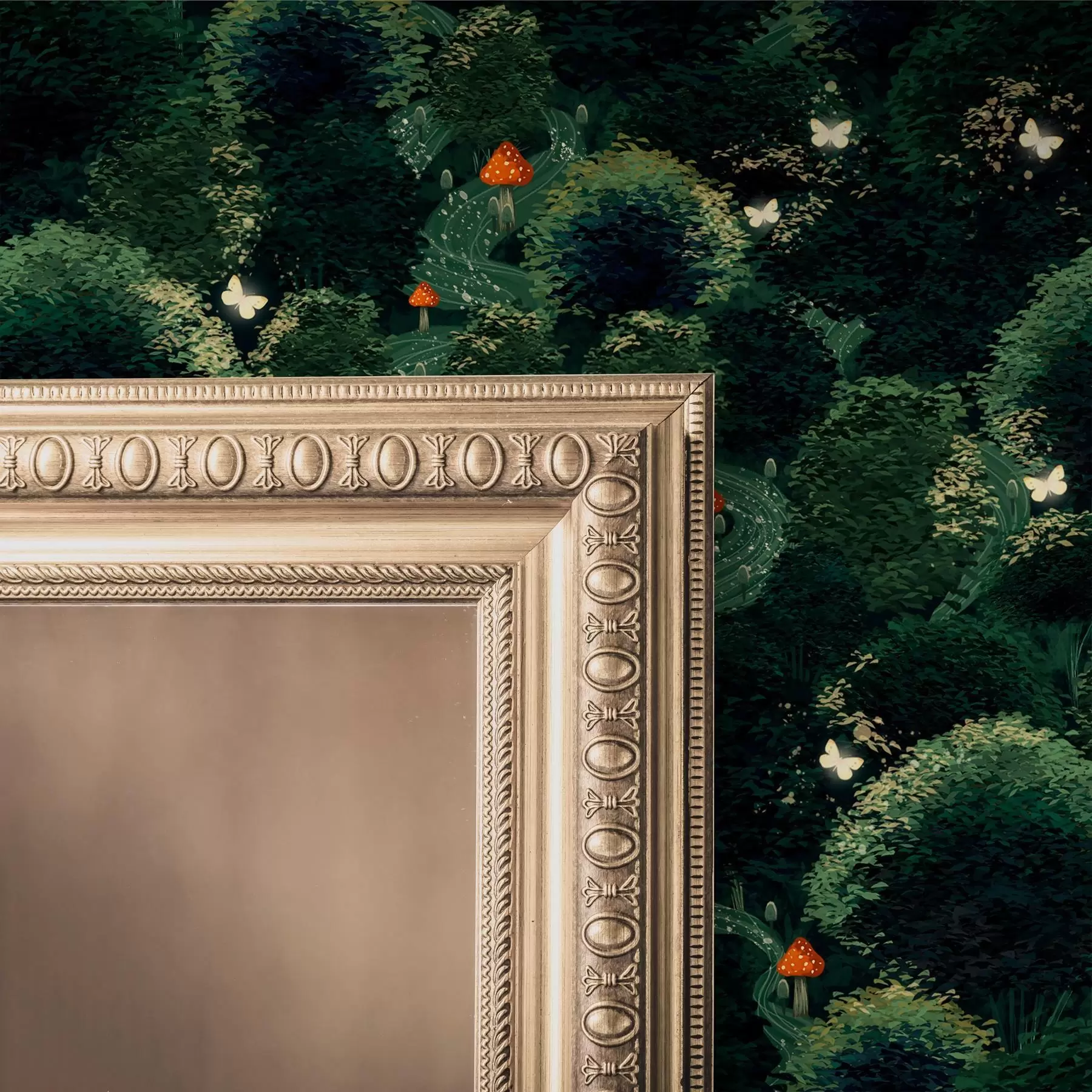 murais de parede Copas de árvores exuberantes e cogumelos coloridos a00087