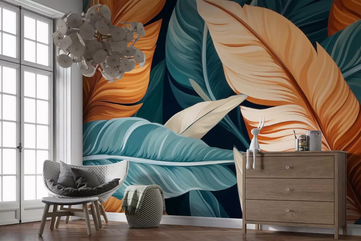 murais de parede Folhas tropicais abstratas w03421