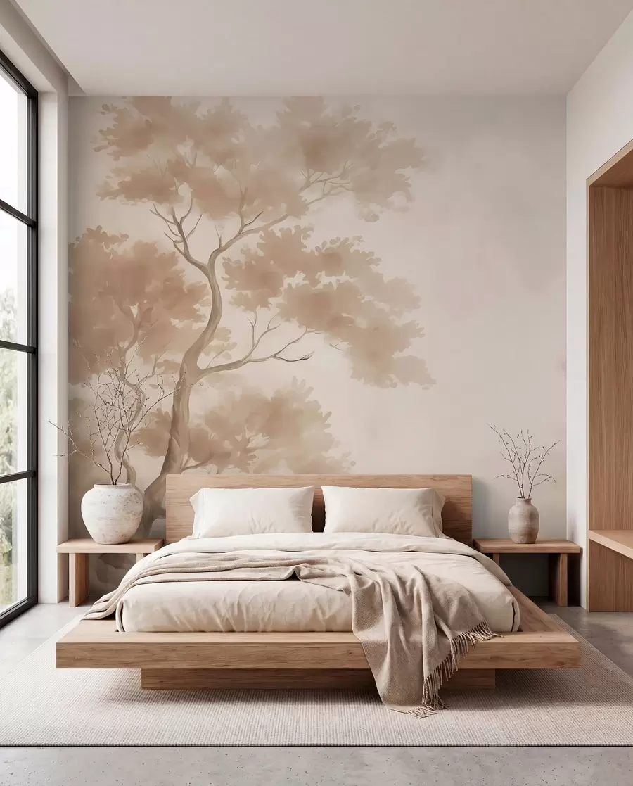 murais de parede Imitação de árvore em aquarela desfocada w03471