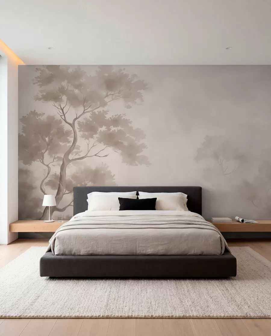 murais de parede Imitação de árvore em aquarela desfocada  w03471v1