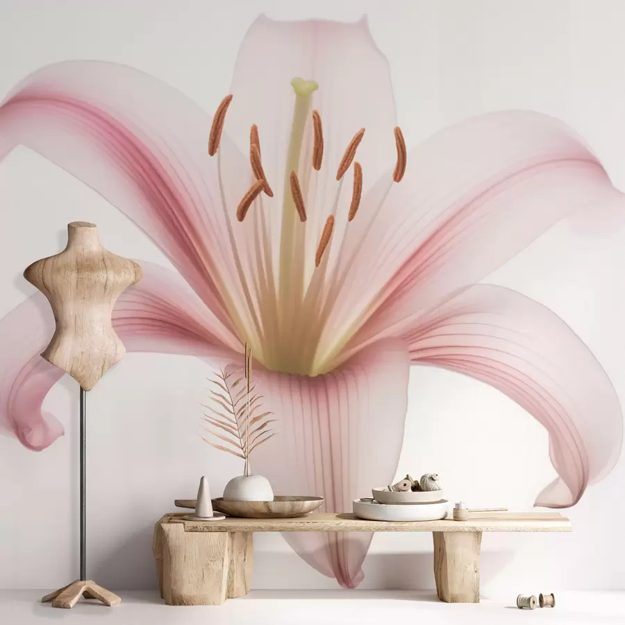 murais de parede Folhas transparentes de flores elegantes w03493