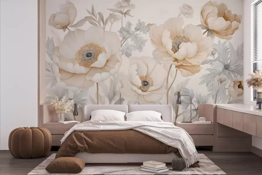 murais de parede Buquê de flores pintado em aquarela w03555v2