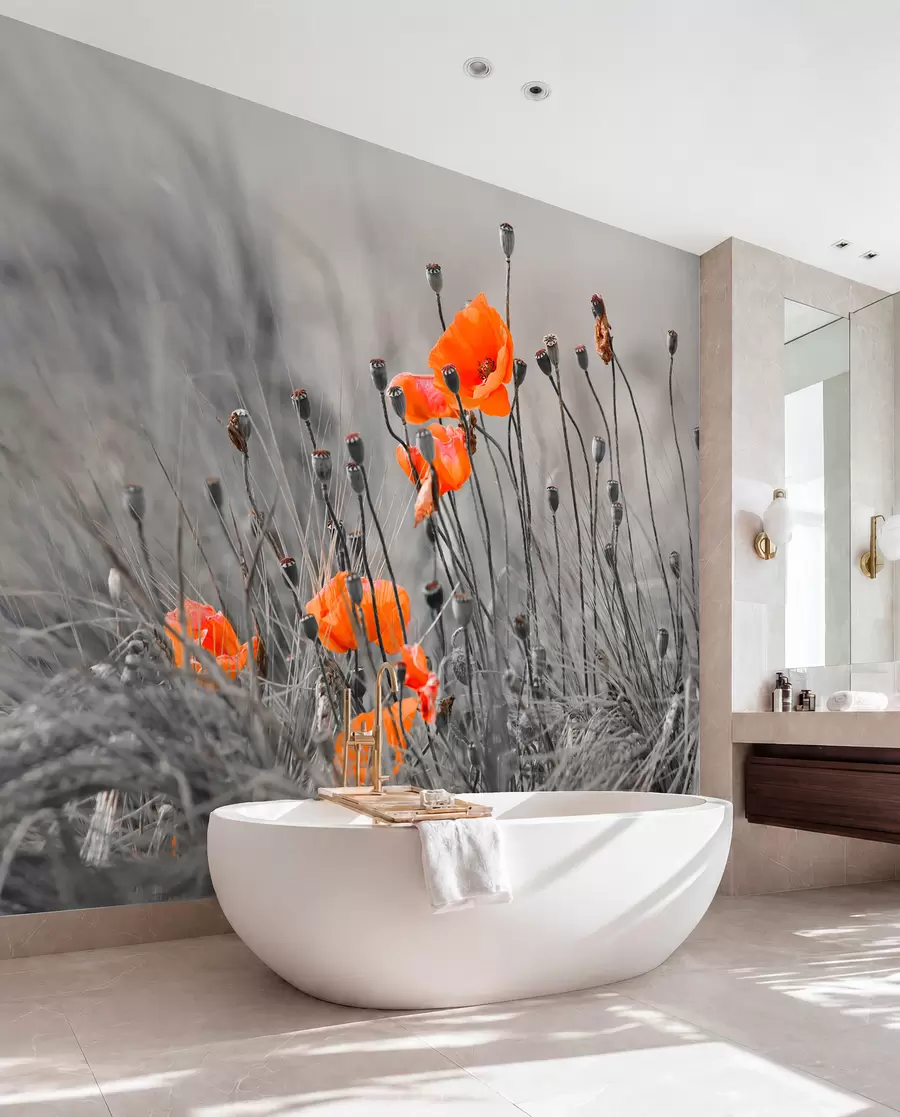 murais de parede papoulas do campo u53411
