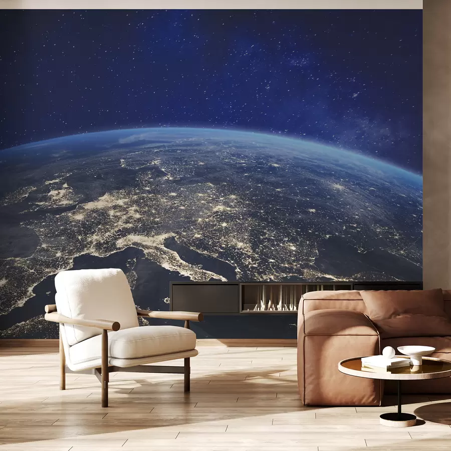 murais de parede Terra noturna, vista da estratosfera u62035