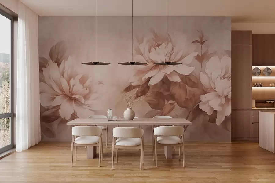 murais de parede Arranjo de flores em estilo vintage w03514