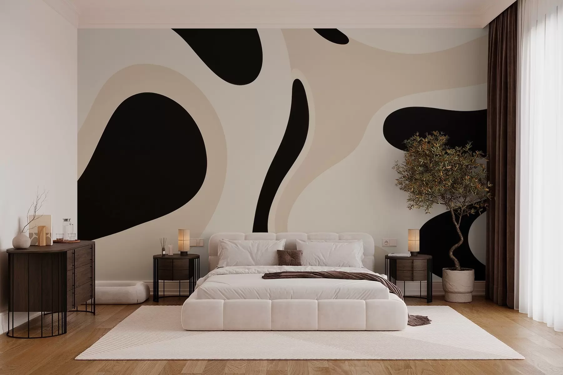 murais de parede Composição abstrata de ondas w03608