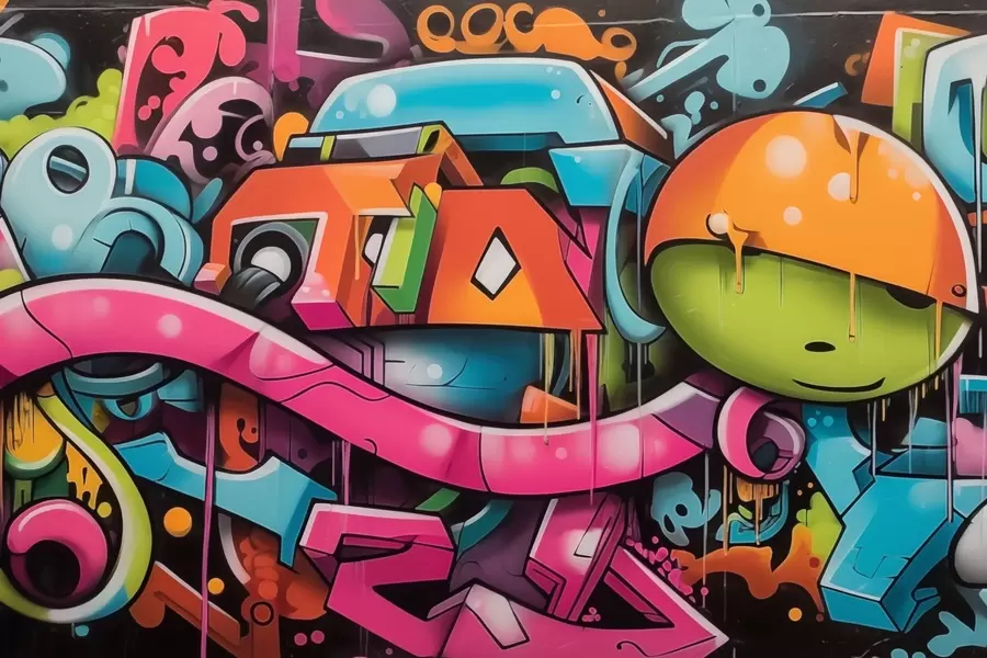 murais de parede Grafite brilhante w03688