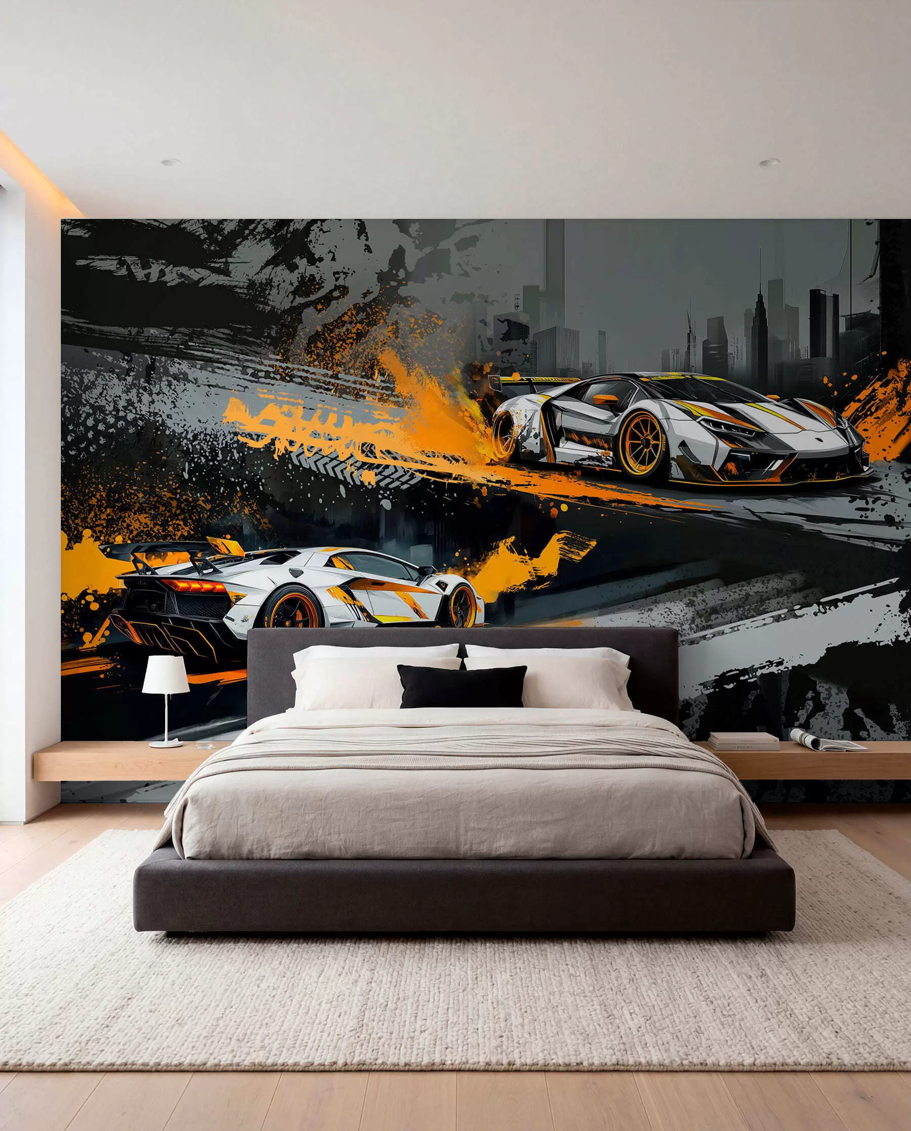 murais de parede carros esportivos dinâmicos, expressivos e no estilo Hard Grange w03721