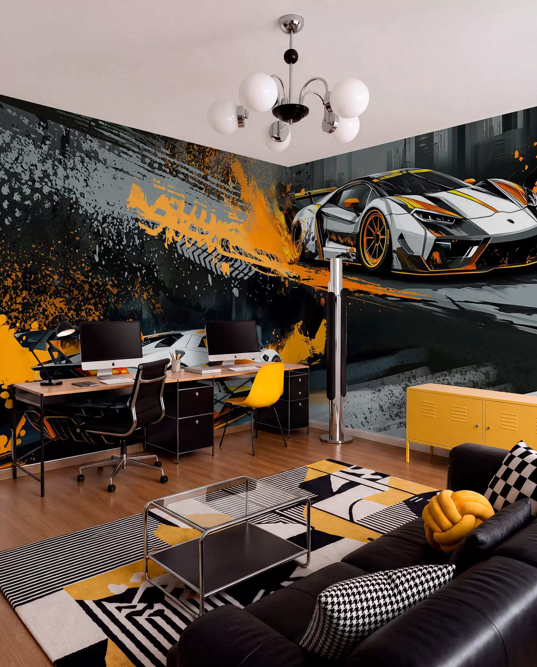 murais de parede carros esportivos dinâmicos, expressivos e no estilo Hard Grange w03721