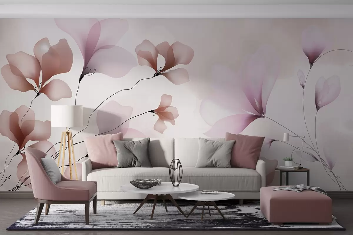 murais de parede Flores delicadas w03714
