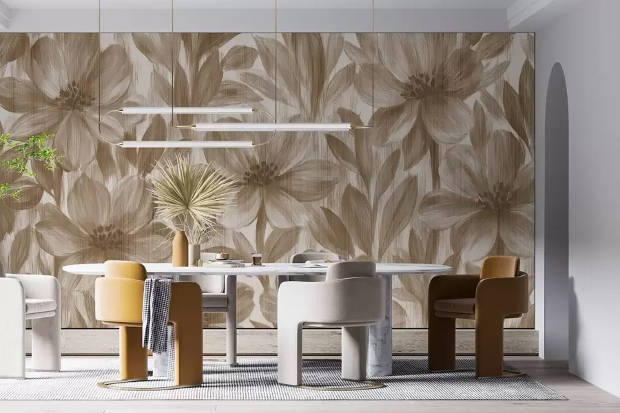 murais de parede Flores em aquarela com estilo w03821v1