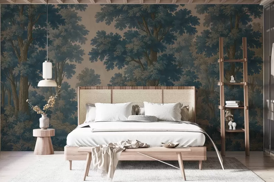 murais de parede Imagem moderna de uma floresta em estilo grunge w03822