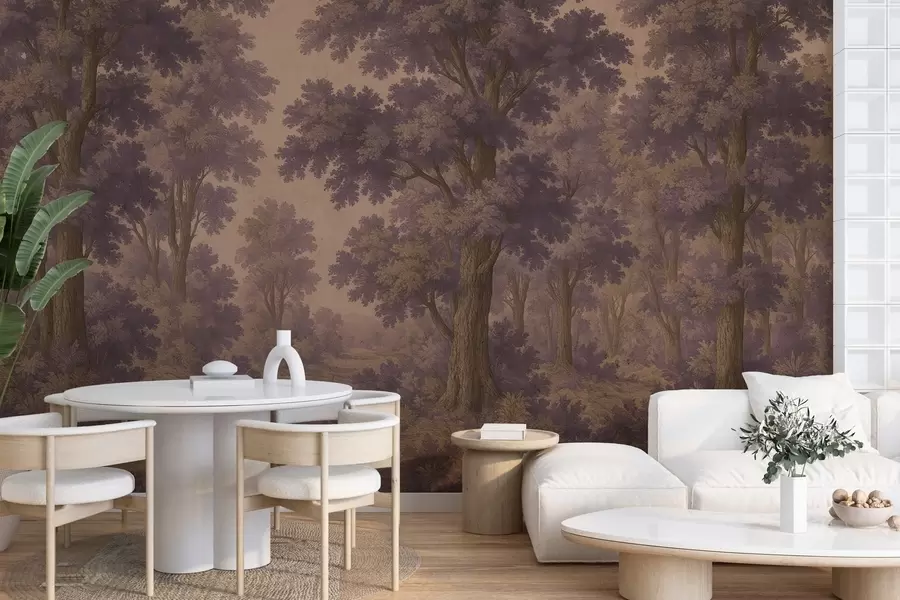 murais de parede Imagem moderna de uma floresta em estilo grunge w03822v1