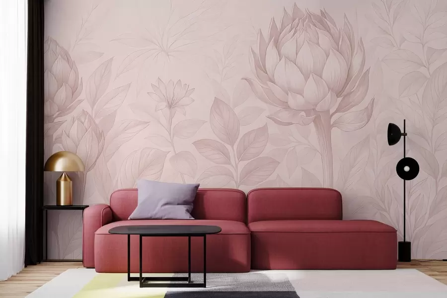 murais de parede Um delicado buquê de várias plantas w03825v2