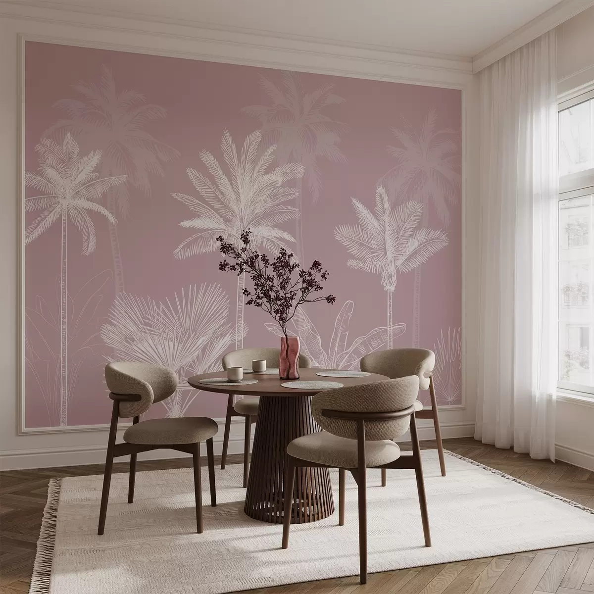 murais de parede Palmeiras brancas w03831v2