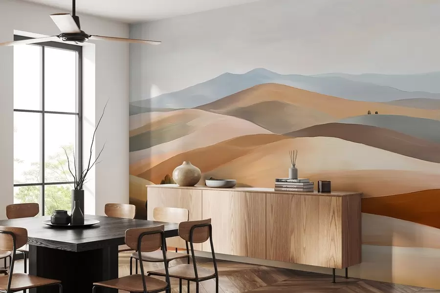 murais de parede Paisagens com árvores, Toscana, cores naturais, estilo a óleo w03880