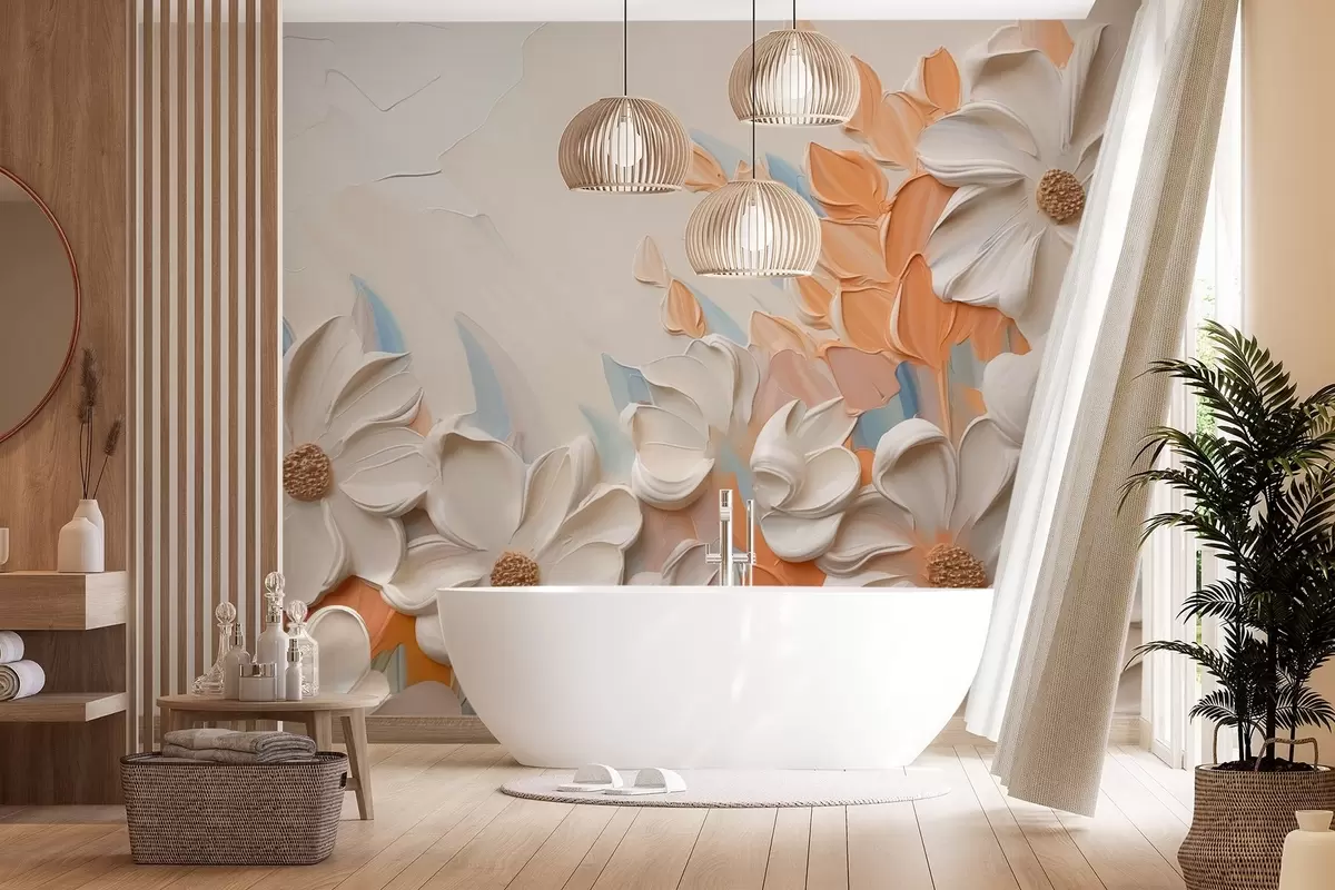 murais de parede Pintura de imitação de flores w03900