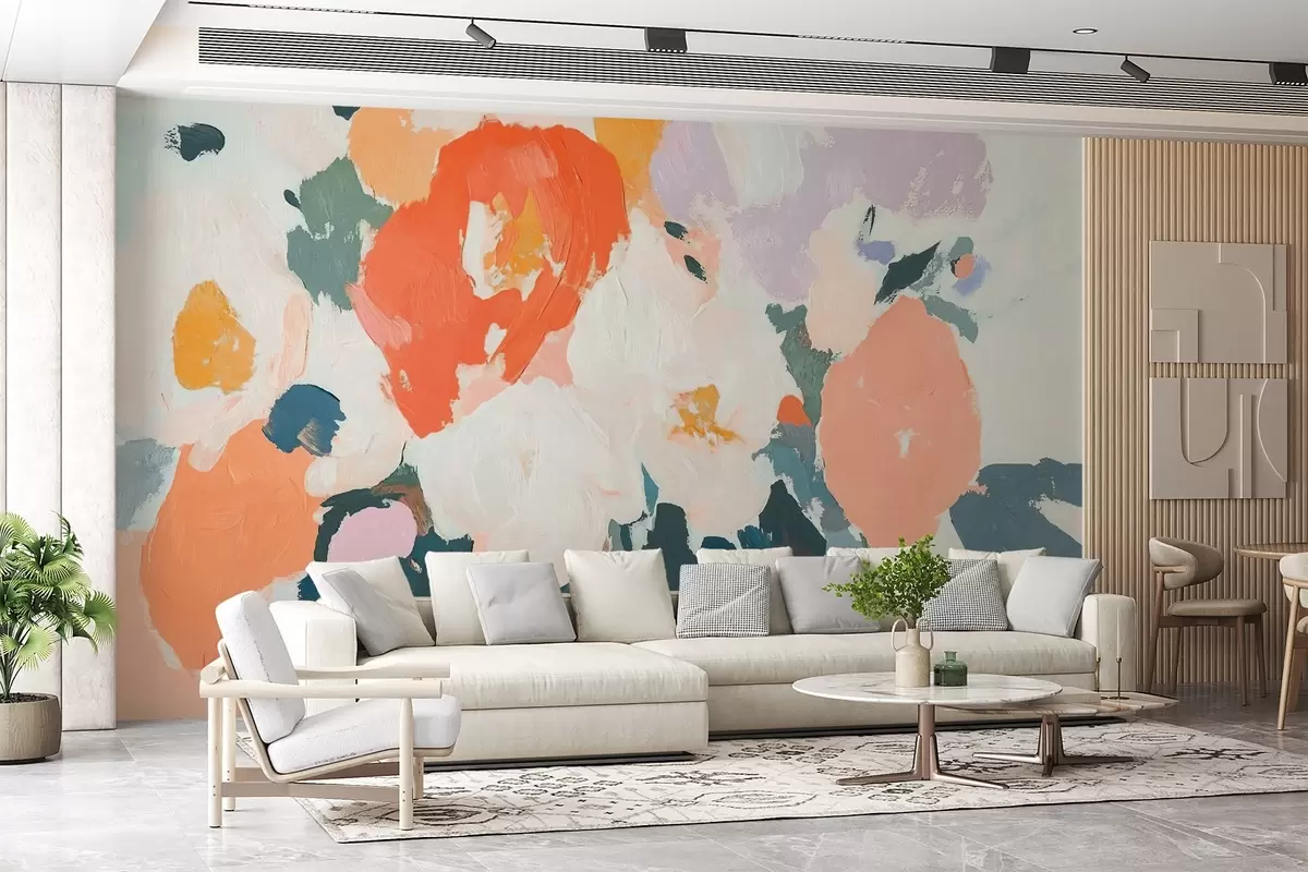 murais de parede Flores abstratas em acrílico w09070