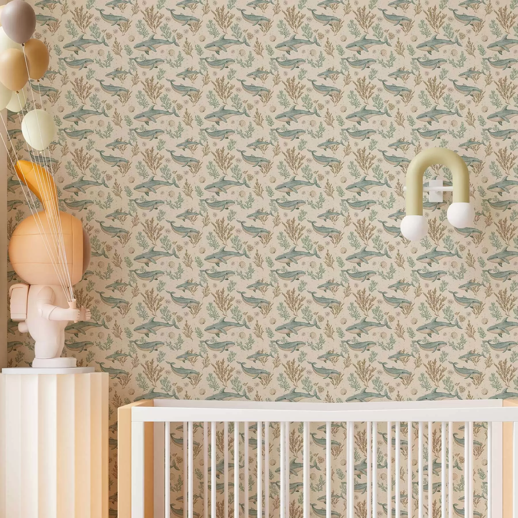 murais de parede Baleias em um fundo branco a00117