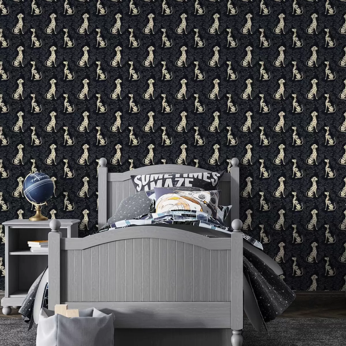 Papel de parede Dálmatas em um fundo escuro a00121