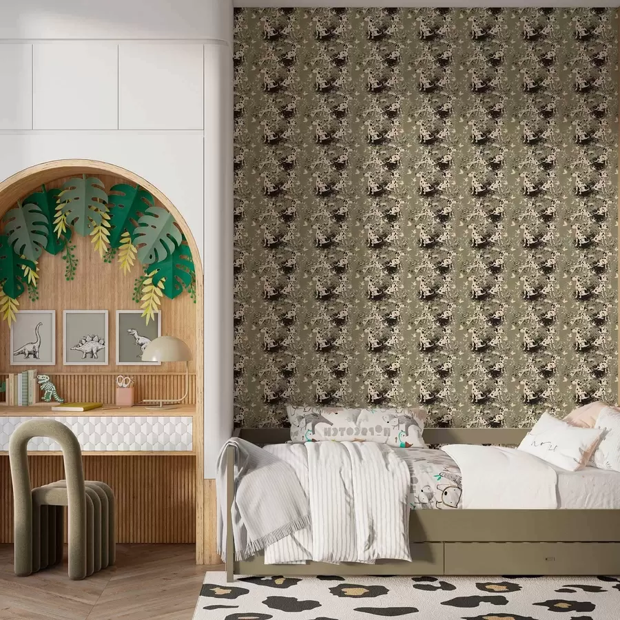 murais de parede Dálmatas em um fundo de oliva a00122