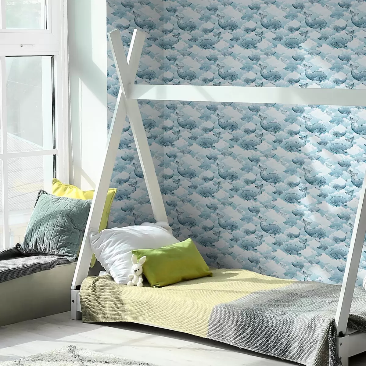 Papel de parede Baleias e nuvens a00123