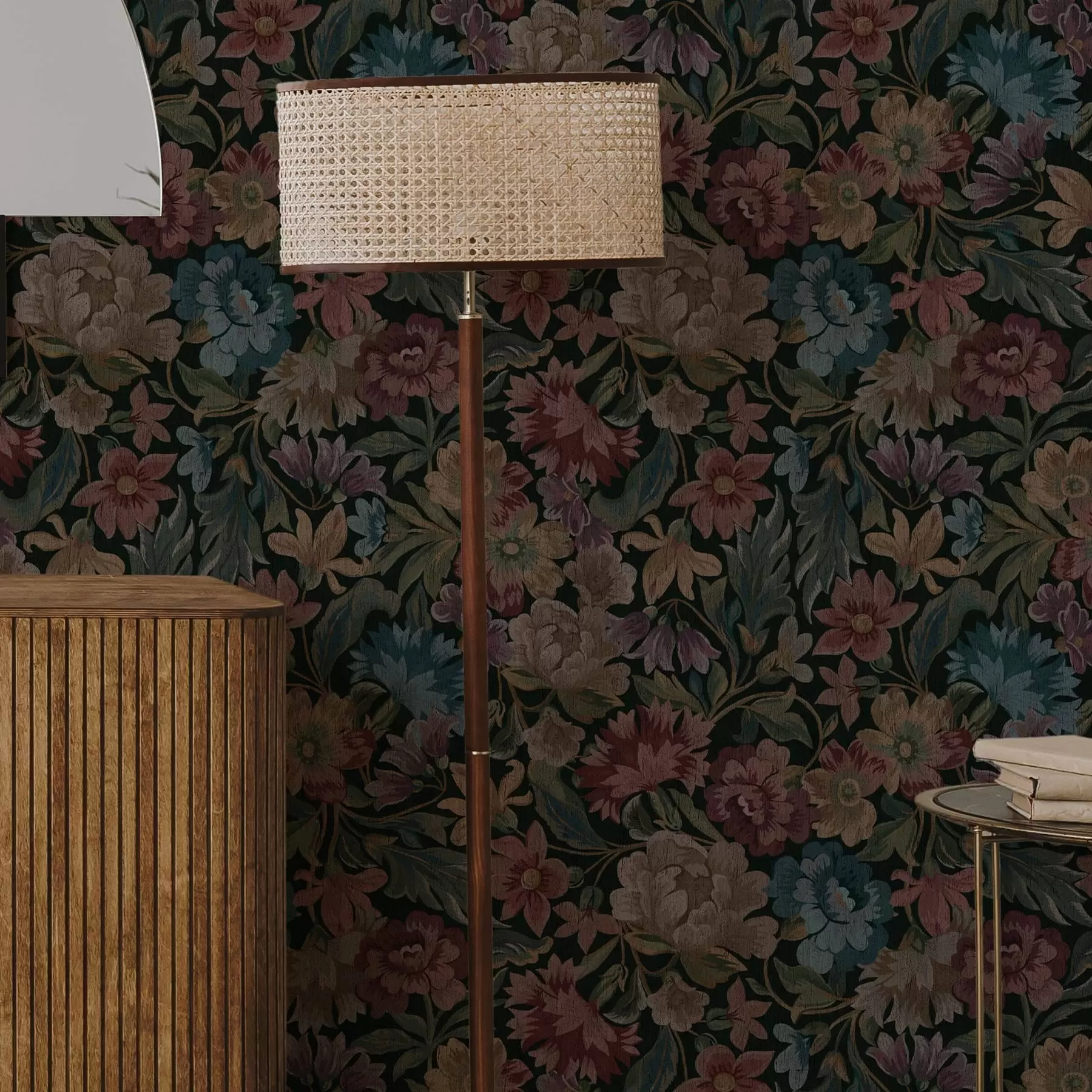 murais de parede Textura de tapeçaria com flores coloridas a00146