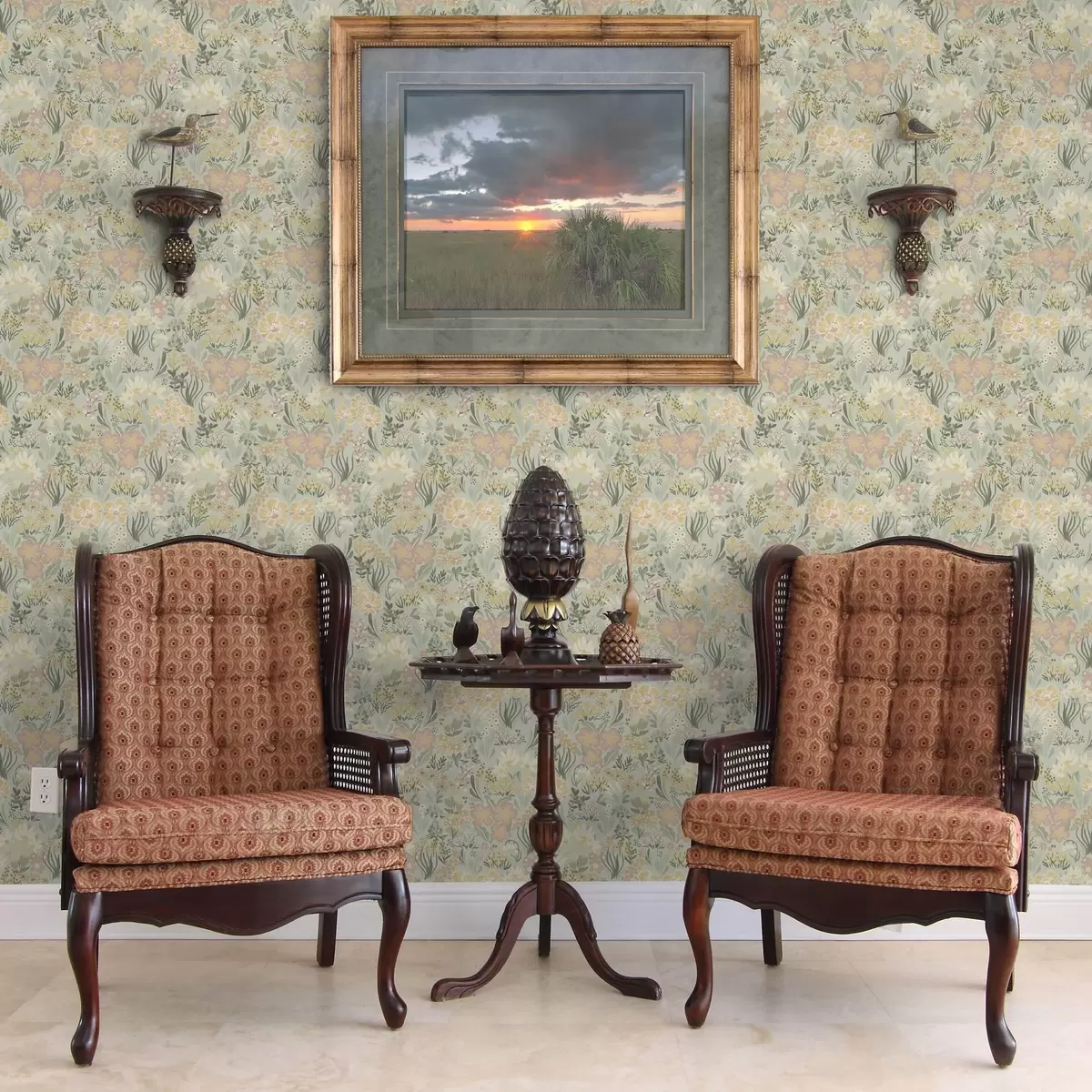 Papel de parede Composição de primavera em cores verdes suaves a00154v2