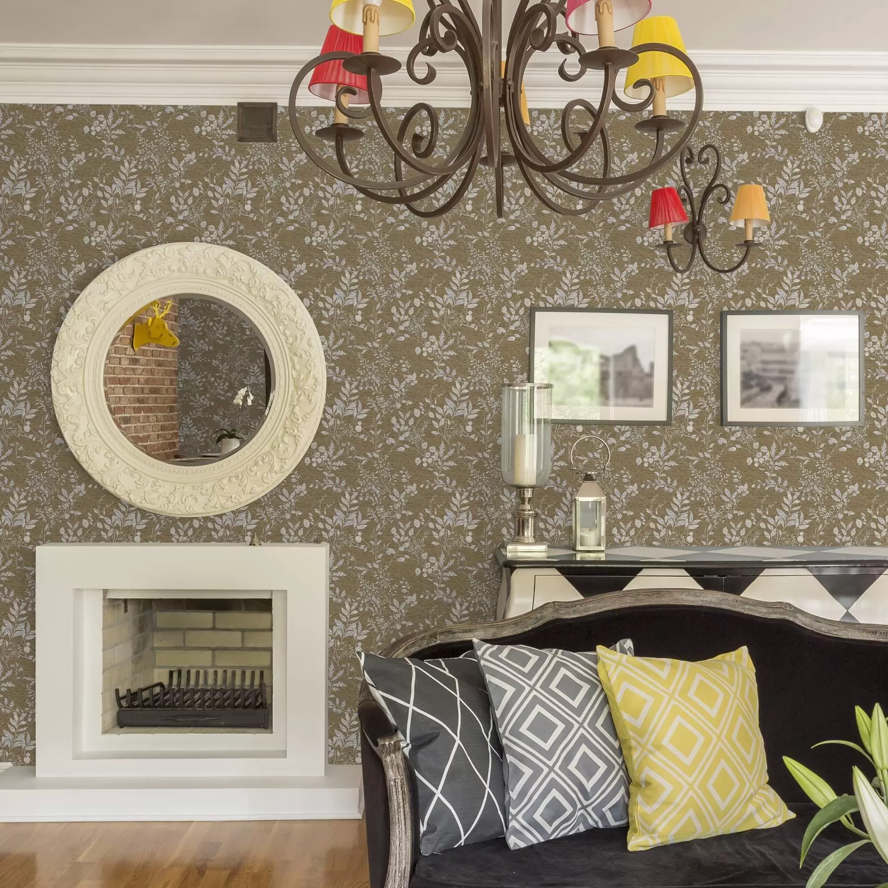 murais de parede Plantas e galhos brancos a00166v1