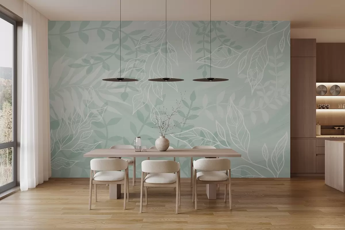 murais de parede Folhas contornadas w03984v2