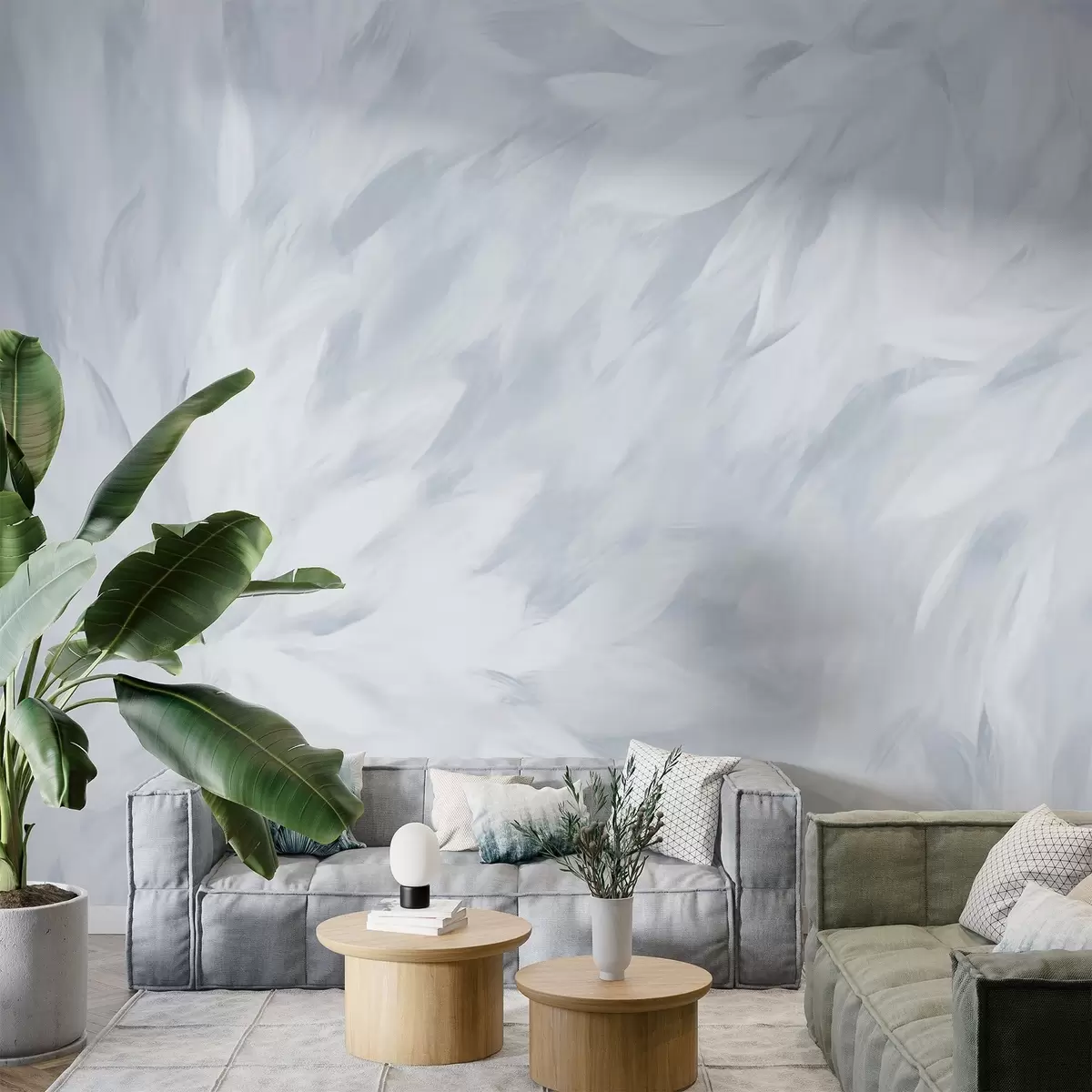 murais de parede Flores no estilo de pinceladas suaves w03986v3