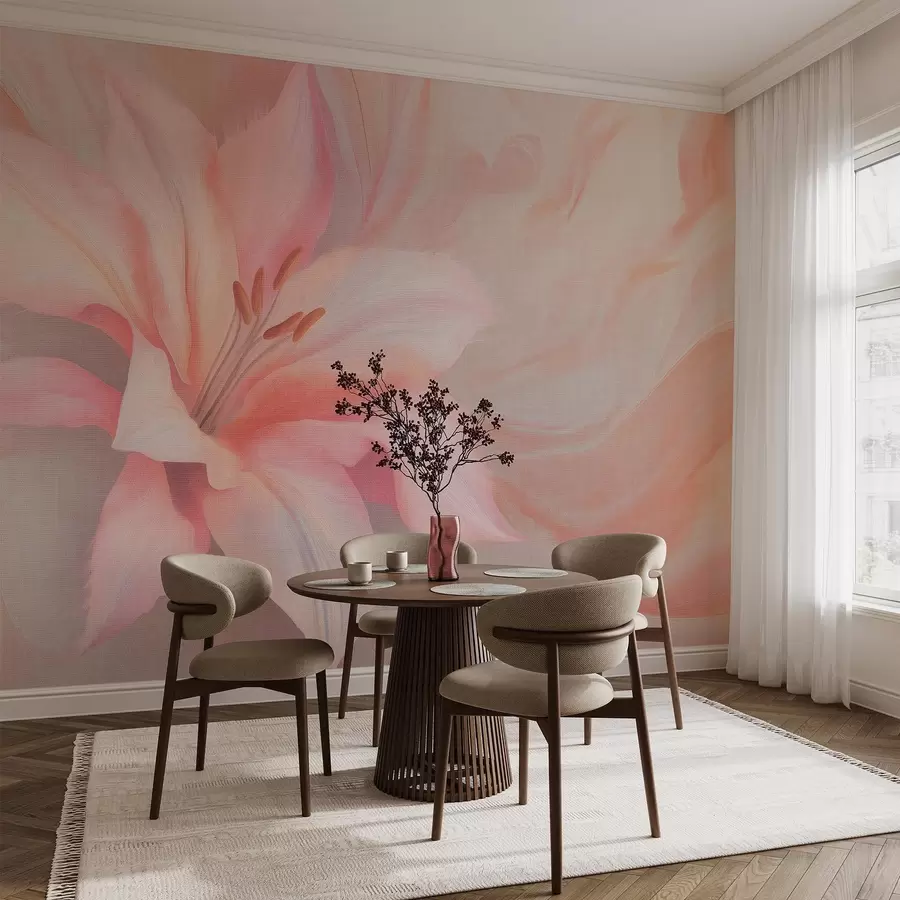 murais de parede Flor de lírio abstração fluida, floral, desenho colorido w04006