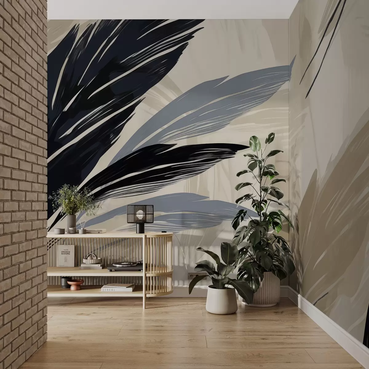 murais de parede Penas multicoloridas abstratas w04037v2